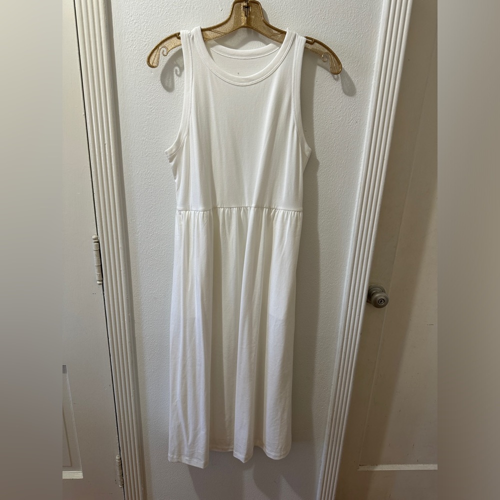 NWT White Target A New Day Midi Tank Dress with Pockets Size Medium